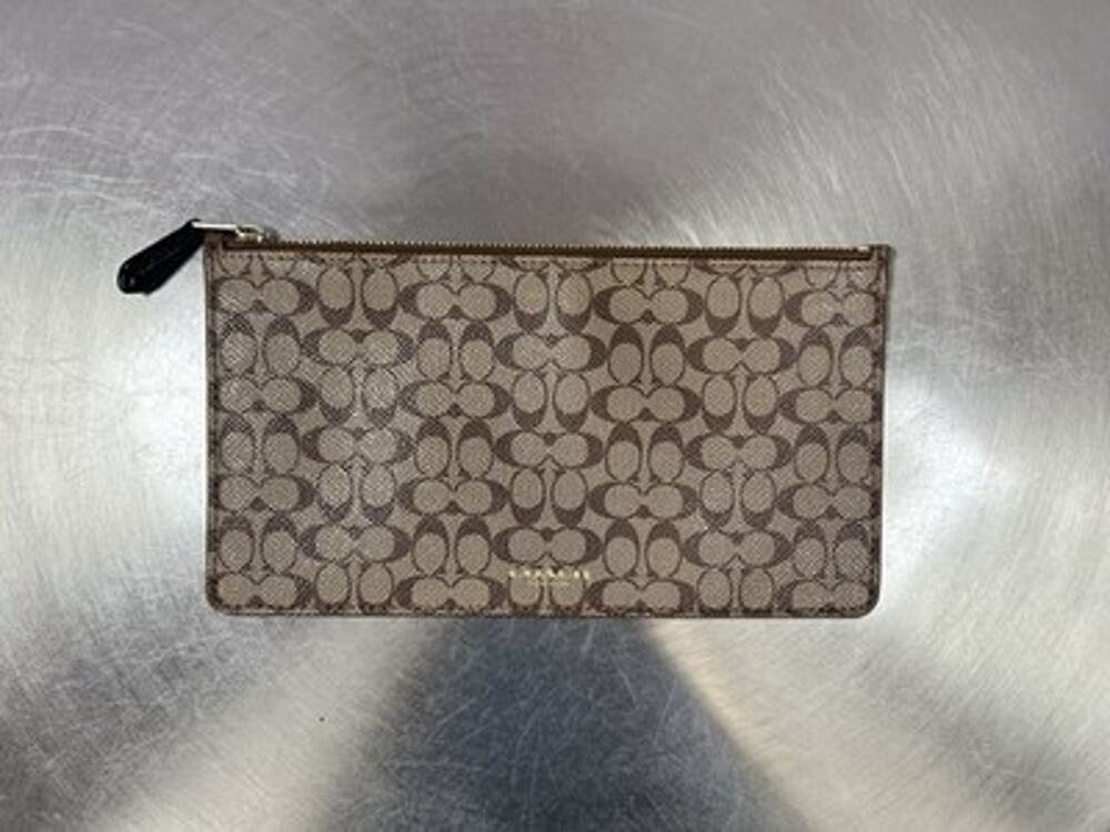 Coach Signature Slim Zip Top Wallet Brown